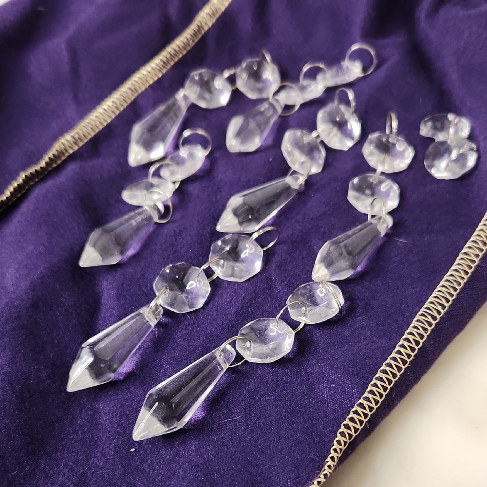 Vintage |  Chandelier Crystal Prisms Spears 7 Piece Set